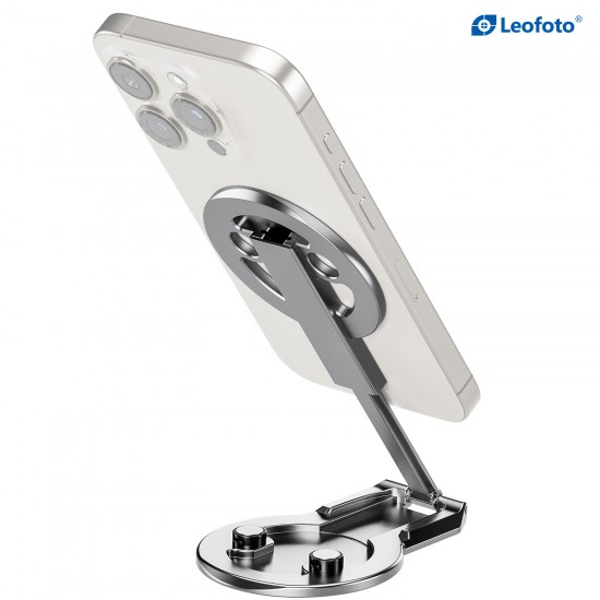 Leofoto PM-05 Dual Sided Magnetic Foldable Phone Stand Silver